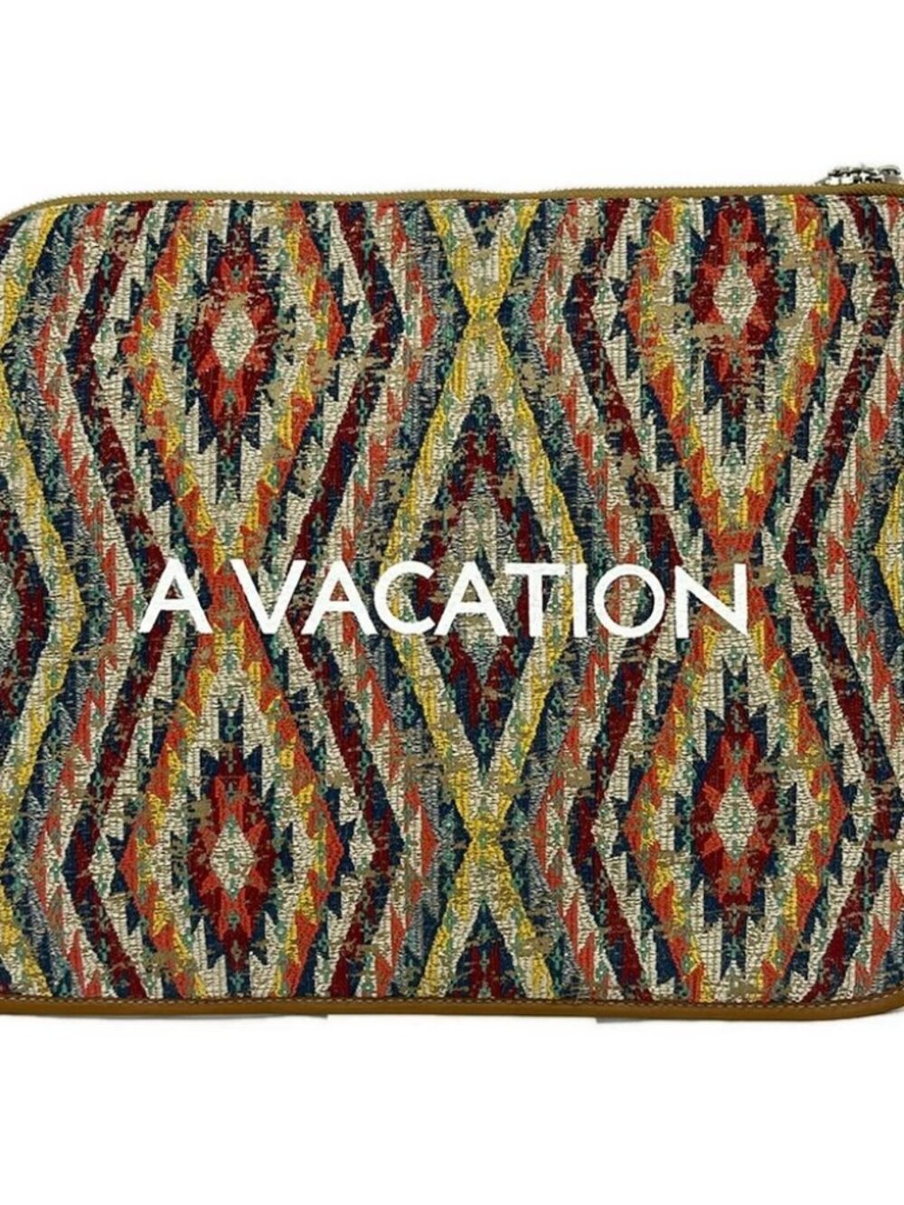 A VACATION Navy Yellow Multi Jacquard Clutch Bag